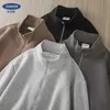 Erkek Hoodies Sweatshirts Dukeen rahat kapüşonlu ceket bahar ve sonbahar gevşek blazer düz renk standı yaka 24318