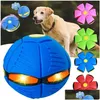 Jouets pour chiens à mâcher jouet pour animaux de compagnie soucoupe volante balle magique UFO sphère étape sur la décompression transformation brillante interaction parent-enfant pour DHBCC