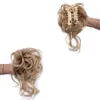 Perucas sintéticas bagunçado pão pedaço de cabelo desgrenhado updo h ar com faixas de cabelo elástico encaracolado cabelo bun scrunchie para mulheres meninas 240329