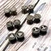 Stud Earrings 2 Pcs Vintage Norse Viking Runes Barbell Black For Men Male Boys Stainless Steel Ear Gifts Christmas Jewelry