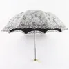 Paraguas El paraguas plegable encaje bordado doble triple anti-ultravioleta soleado
