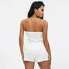 Survêtements pour femmes Femmes Sexy 2 pièces Shorts Ensembles Vêtements d'été Dentelle Wrap Poitrine Gilet Tube Crop Tops et Club Lâche Streetwear