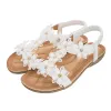 Sandaler beyarnecomfortable platta sandaler kvinnor stora sommarskor kvinna Böhmen Blommor Rhinestone Beach Ladies Shoes Thongs