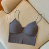 Stanik francuski w stylu francuski Top Camisole Bra Slim Fit Sexy Stretch Push Up z podkładkami klatki piersiowej przycięte pępek krótkie rurkę