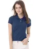 Zomer 100% Katoenen polo korte Dames Polo's met korte mouwen Casual Dames Revers Polo's Shirts Mode Slanke Tops 240308