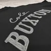 Heren T-shirts Y2K nieuwe oversized Cole Baxton T-shirt met letters slogan patch geborduurde top met korte mouwen dames oversized CB T-shirt J240316