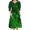 Party Dresses Support Your Design For Women V-Neck Dress Polynesian Tribal Print Midi Strap Mid-Sleeve 6xl