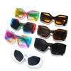 Sonnenbrille Chic Gradient Für Frauen Vintage Trendy Marke Designer Sonnenschirm Brillen Candy Farbe Outdoor Reisen Zubehör