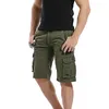 Shorts masculinos algodão carga homens 2024 verão militar tático homme masculino casual streetwear multi-bolso