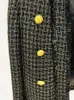 HIGH STREET Новейшая дизайнерская мода 2024 женская твидовая куртка с пуговицами льва и бахромой в клетку
