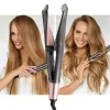 Irons Professional Hair Straightener 2In1 Straight & Curler Tourmaline Ceramic Heating Plate Curling Twisted Flat Iron Hair Styling