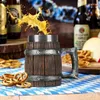 Tazze Boccale di birra in stile vichingo in legno Simulazione Tazza di botte di legno Isolamento Bar Bere caffè Uomini antichi per decorazioni norrene