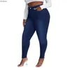 Damenjeans 2023 Neue Damen Hohe Taille Plus Size Jeans Mode Stretch Skinny Denim Bleistifthose Lässige Damenhose XL-4XL Drop ShipC24318