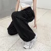 Women's Pants American Retro Cargo Trendy Brand Spring Autumn Loose Straight Casual Big Pocket Sports Beamed Foot Harem