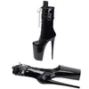 Zapatos de baile Auman Ale 23 CM/9 pulgadas negro PU superior Sexy exótico tacón alto plataforma fiesta mujeres botas Pole 041