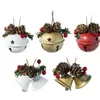 Christmas Decorations Tree Creative Gold And White Metal Bell Pendant Pinecone Red Fruit