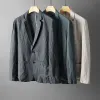 Suits 2024 New Fashion Summer Spring Blazer Two Pure Bottom Breathable Cotton Linen Coat Men's Suit Jacket 1 Pieces( Only Jacket )