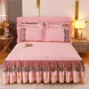 Spódnica z łóżkiem luksusowe zimowe łóżko na grubej domowej koronkowej prześcieradła w stylu spódnicy haftowe bawełniane europejskie spready w stylu europejskim
