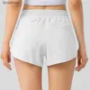 Kvinnors shorts ljusare färg Kvinnor Yoga Sportshorts med liner 3 Sidan blixtlås Pockeks som kör gym träning Träning SHORTSC243128