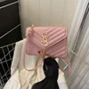 2024 New Style Fashion Dign Single Shoulder Crossbody Wtern Solid Color Diamond Grid Simple Texture Small Square Bag