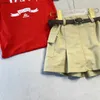 Fashion Princess dress Short skirt set baby tracksuits Size 90-150 CM kids designer clothes girls t shirt and Pleated work dress 24Mar