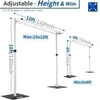 Feestdecoratie 3X3M Dubbele dwarsbalk PipeDrape Achtergrondstandaard Geschikt voor centra voor bruiloftsgordijn Draagbare aluminium pijpkit