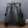 Backpack Crocodile Pattern Men's Trend Large Capacity Real Leather Bag Versatile Casual Travel Shoulder