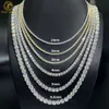 Bijoux fins collier glacé Moissanite diamant Tennis 925 Sier Sterling chaînes Moissanite Tennis chaînes collier