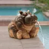 Hippo Decor Pond Spitter Statue Hippo Garden Outdoor Statue Animal Pond Strinkler Yard Dekoracja ogrodowa 240314