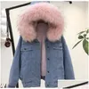 Giacche da donna Giacca da donna in jeans Giacca invernale in pelliccia sintetica spessa Cappotto in pile con cappuccio in denim Donna Outwea caldo Consegna a domicilio Abbigliamento Clothi Otfck