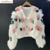 Women's Knits Fashion Cardigan Spring And Autumn Gentle Soft Glutinous High Grade Sweater Embroidered 3D Rose Knitted Top