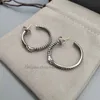 925 Sterling Silver Plaqué Hoop Boucles d'oreilles de luxe pour femmes X Lettre Dimond Silver Cercle géométrique Punk Ear Bijoux Cadeaux de fête 2024 Designer Dropshipping