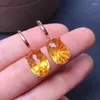 Dangle Earrings Meibapjナチュラルブラジルシトリンジェムストーンシンプルドロップ925シルバーファッションファインチャームジュエリー