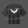 Gaps T-shirts 2024 Camisa para hombres Diseñador Kanyes Classic Wests Tees Three Party Joint Peace Dove Impreso Lavado Agua Mangas cortas High Street Shirts 78