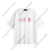 Tik Tok Influencer Stesso designer di marca Puro cotone Rosa Stampa di lettere Girocollo in cotone T-shirt a maniche corte ampia Amanti degli uomini e delle donne