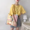 Bolsas de compras para mujer, bolso de tela de algodón con hombro de lona, bolso grande informal, bolso de libros, estética bonita para niñas