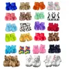 HBP Non-Brand wholesale dropshipping bedroom black rainbow teddy bear toy adult kids slippers for women girls wholesale