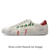 Wholesale Fashion Women Mens Designer Casual Shoes White Calfskin Leather Black Gold Green and Red Platform Flat Sneakers Sports Trainers Big Size 35-46