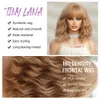 Synthetic Wigs Ginger Brown Blonde Short Curly Synthetic Wig with Bangs for Women Afro Natural Bob Wave Lolita Cosplay Wigs Heat Resistant Hair 240328 240327