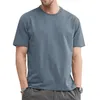 Hommes été haut en coton couleur unie T-shirt col rond vêtements pour hommes grande taille M à 5XL 240318