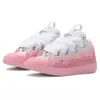 Luxe trainers gele jurk schoenen leer drievoudige zwart roze wandelrubber rubberen stoep met doos veter lavines buitengewone maaswit en zwarte stukje scarpe sneakers