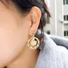 Boucles d'oreilles créoles BeaQueen à la mode jaune cubique Zircon argent plaqué or perle longue goutte pour les femmes fête de mariage bijoux cadeau E644