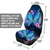 Housses de siège de voiture 2 pièces papillon bleu petite fleur rose housse de coussin universelle décorative