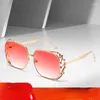 Sonnenbrille 2024 Barock Damen Lentes Oculos Gafas De Sol Feminino Lunette Solei Einzigartige Damen Diamant Sonnenbrille Mujer