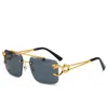 Neue Modelle Marke hochwertiges Design Luxus-Sonnenbrillen für Männer und Frauen Modeklassiker UV400 Hochwertige Sommer-Outdoor-Autofahren-Strand-Carti-Randlose Metallbrille