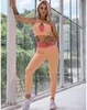 Bulut Gizle Fitness Yoga Set Spor Spor Takımları Seksi Kadınlar Spor Giyim Kız Giyim Giyim Pantolon Tayt Sütü Sütyen Üst Spor Giyim 240307