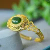 Bangle Natural Hetian Jade Gemstone Accessories For Bracelets Gold Plated Bangles High Quality Brands Bracelet