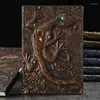 Decoratieve beeldjes reliëf Gecko Hardcover Notebook Vintage Kladblok koperen Home Decor standbeeld