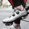 Zapatos de ciclismo para hombre y mujer, zapatillas deportivas con bloqueo automático para bicicleta de carretera, transpirables, de talla grande
