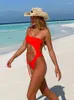 Roupa de banho feminina oco para fora um pedaço maiô feminino push up monokini bodysuit maiô corte ternos de uma peça vermelho